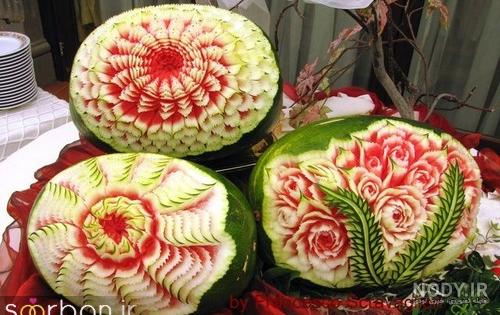 تزیین هندوانه شب یلدا با تور