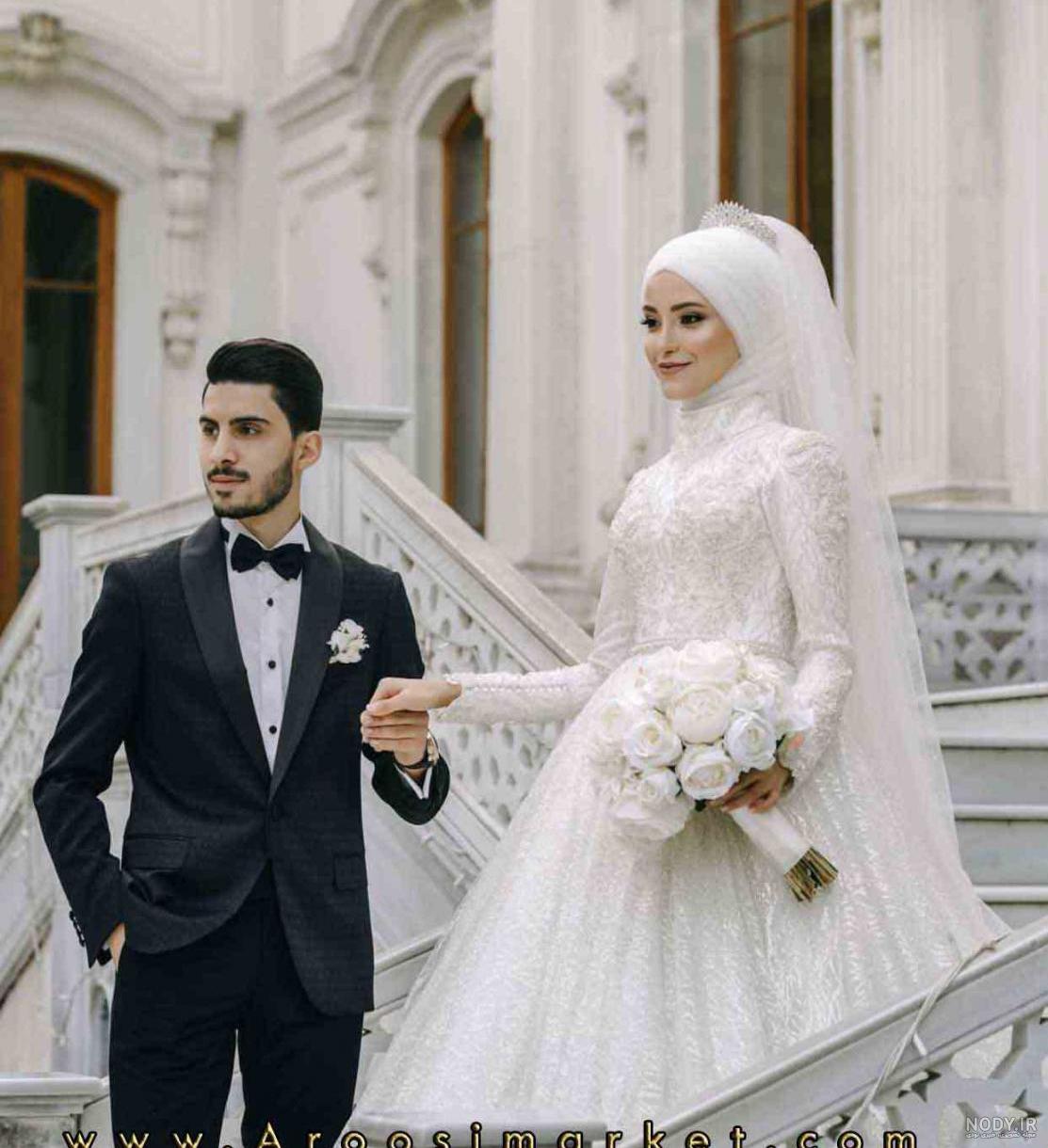عروس با حجاب با کلاه عروس با حجاب با کلاه