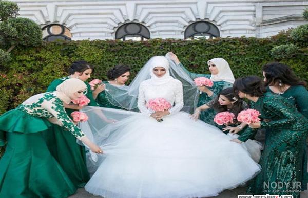 لباس عروس با حجاب ساده لباس عروس با حجاب ساده