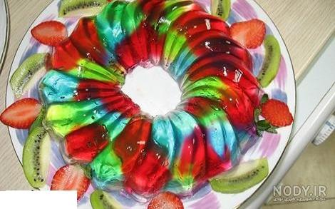طرز تهیه ژله لیوانی چند رنگ