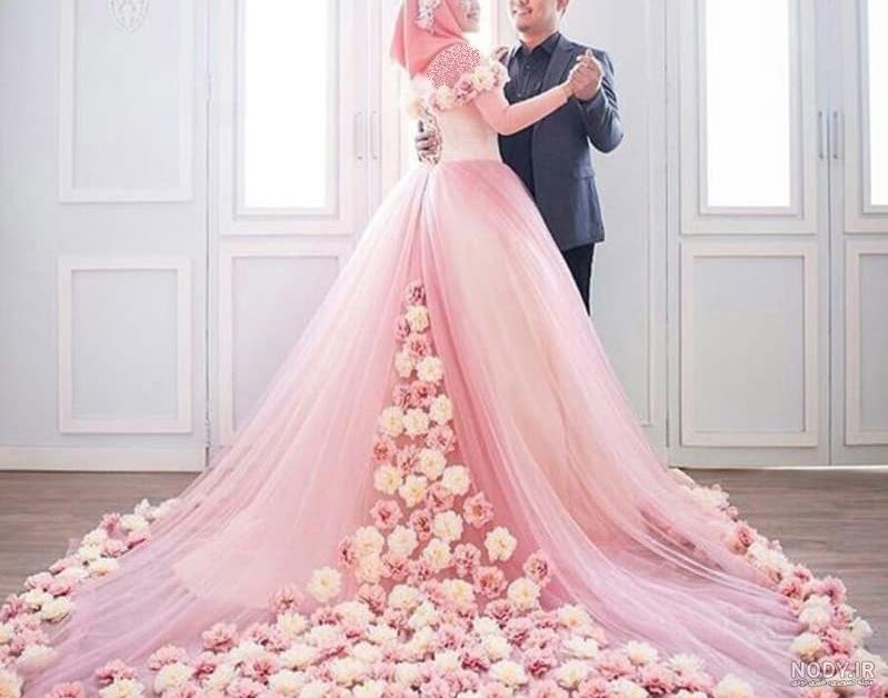 عکس های لباس عروس صورتی