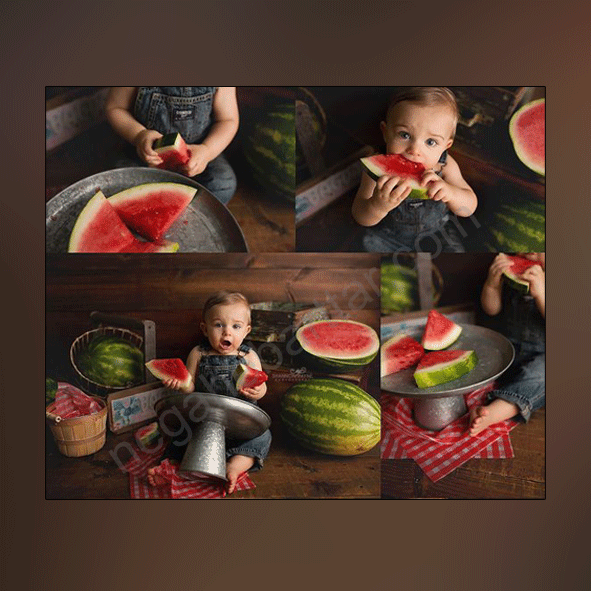 عکس نوزاد با هندوانه