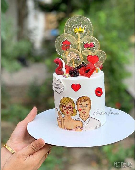 ایده عکس سالگرد ازدواج با کیک