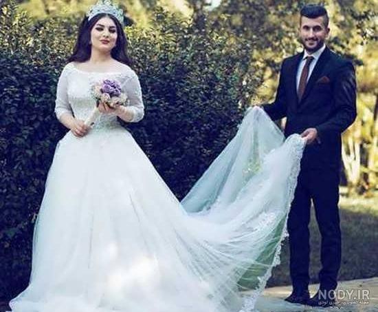 عکس عروس تنها در باغ
