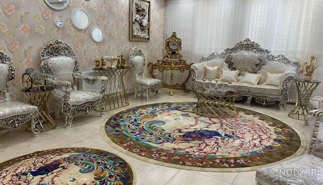 عکس فرش ابی رنگ