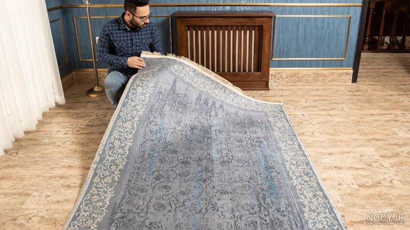 فرش آبی فیروزه ای