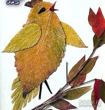عکس موش با برگ