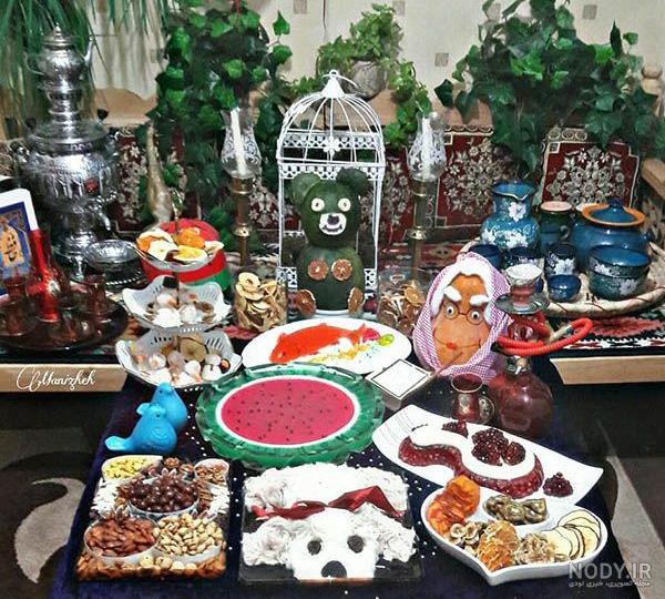 تزیین شب یلدا برای عروس ساده