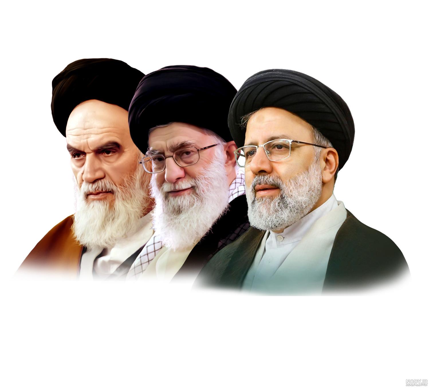 عکس رهبر و رئیسی و خمینی
