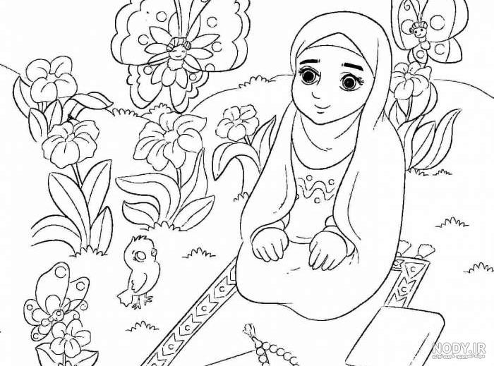 نقاشی دختر در حال نماز خواندن نقاشی دختر در حال نماز خواندن