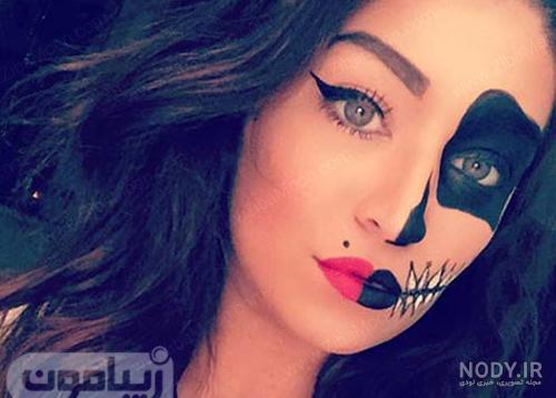 نقاشی صورت هالووین دخترانه نقاشی صورت هالووین دخترانه