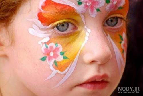 نقاشی روی صورت دخترانه نقاشی روی صورت دخترانه