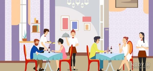 عکس گارسون رستوران کارتونی