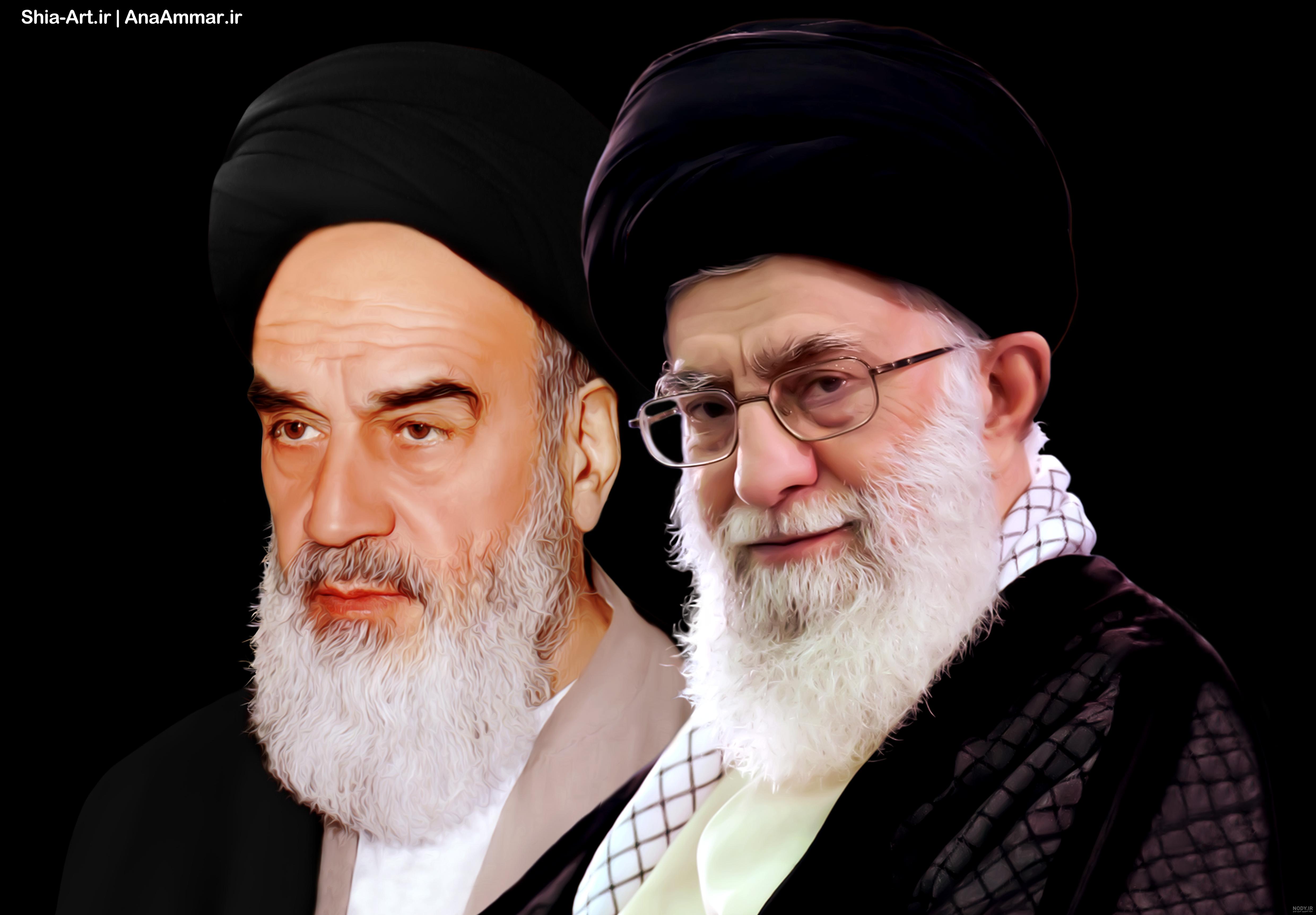عکس رهبری و امام