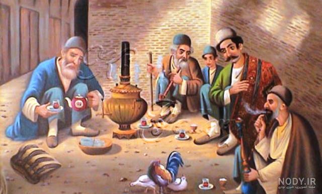 عکس قهوه خانه سنتی قلیان