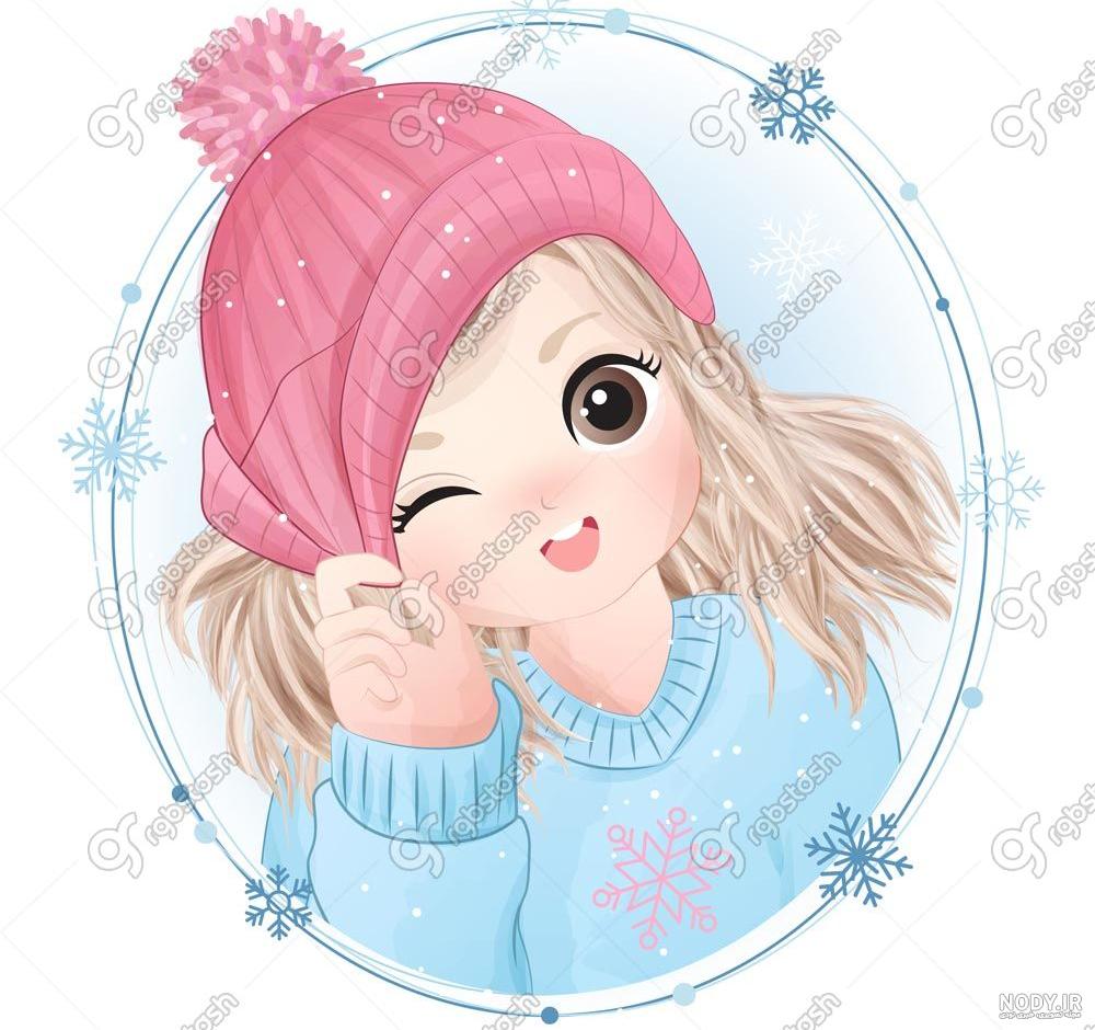 نقاشی آدم برفی بامزه