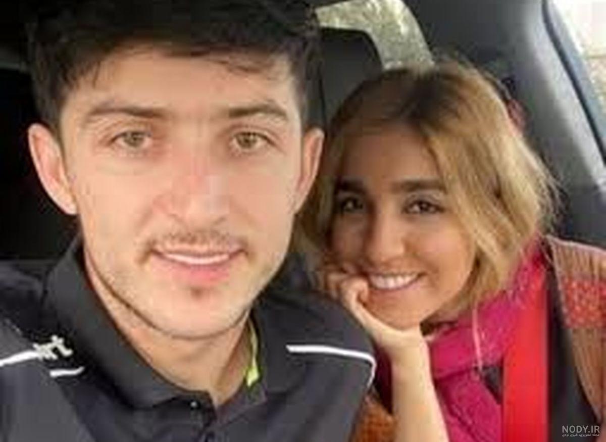 عکس سردار آزمون و همسرش در استخر