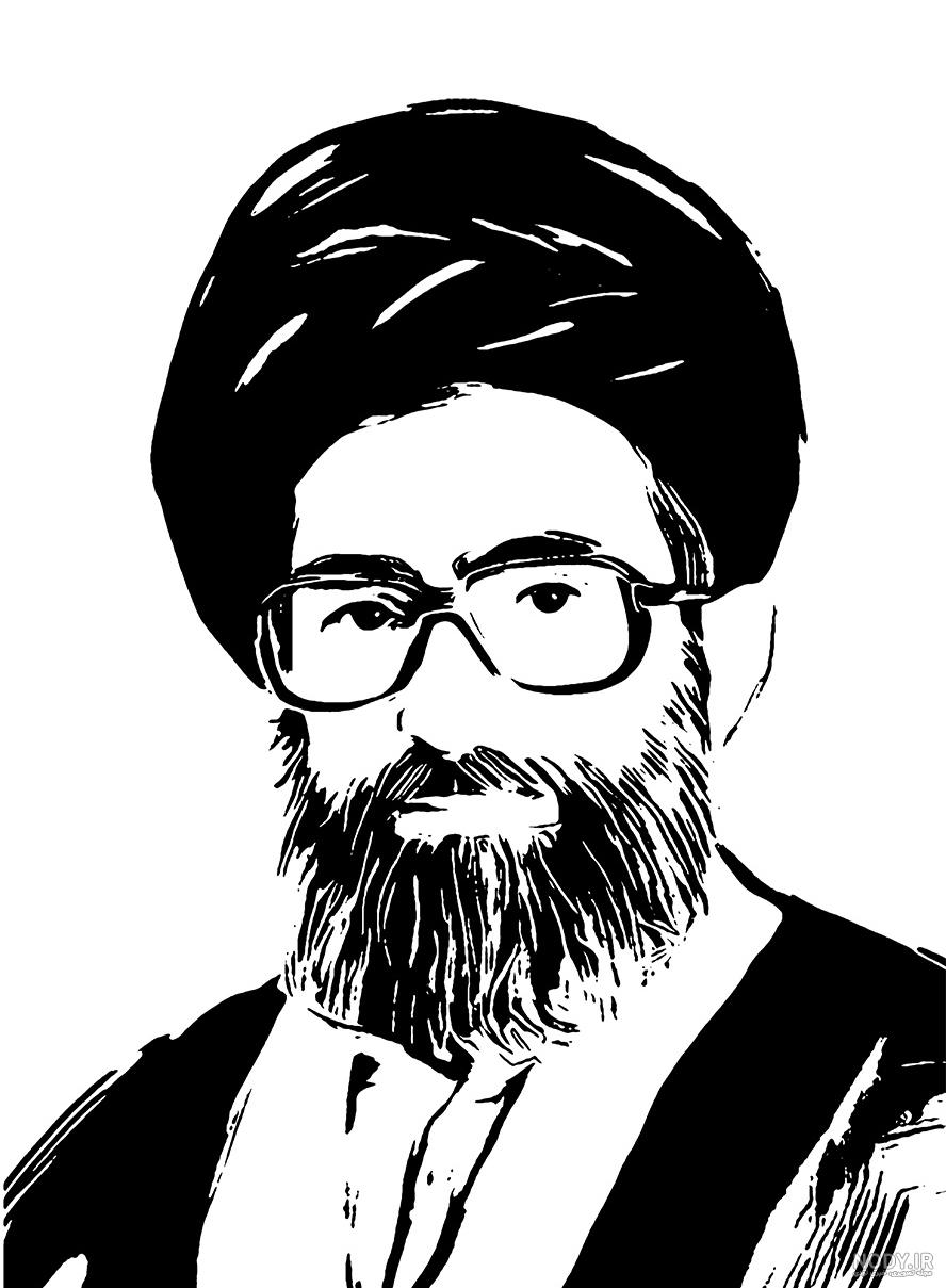 عکس سیاه و سفید رهبر