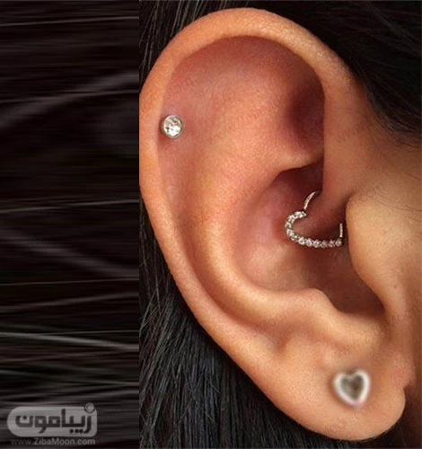 گوشواره حلقه ای برای دو سوراخ گوش