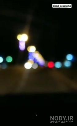 عکس جاده در شب داخل ماشین