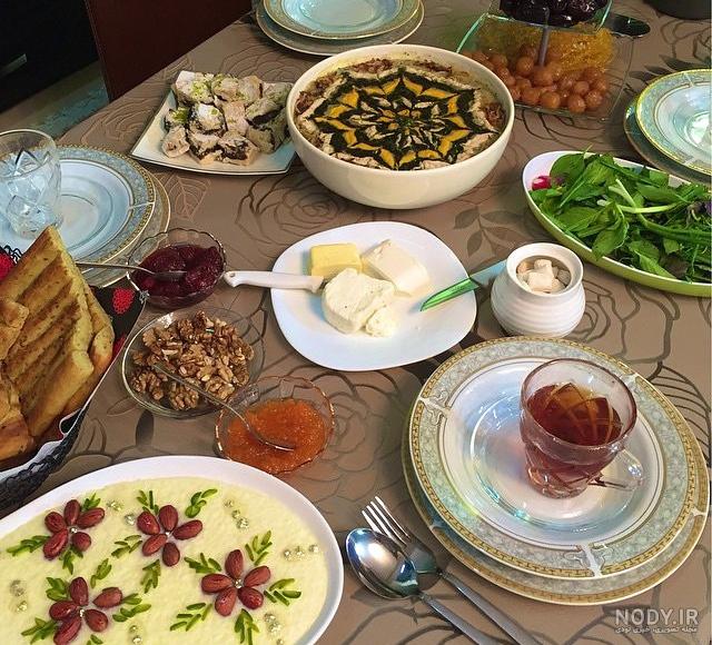 تزیین سفره مهمانی شیک