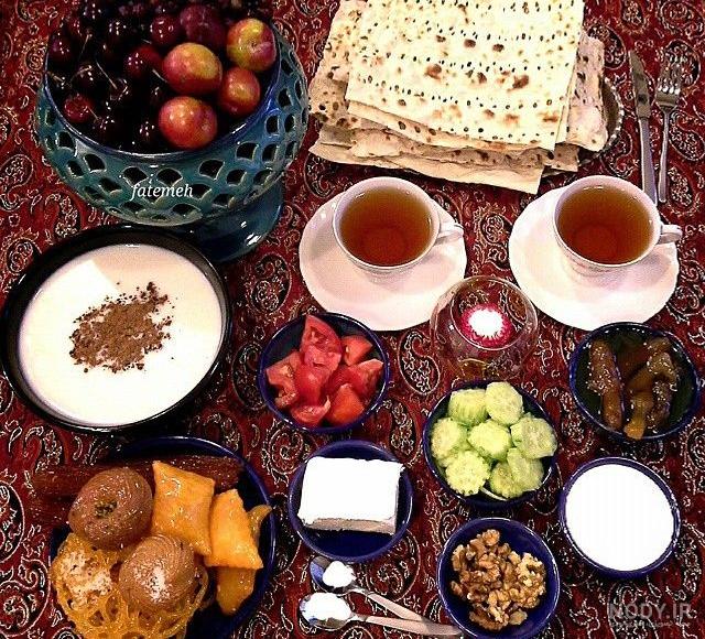 عکس سفره افطاری دو نفره