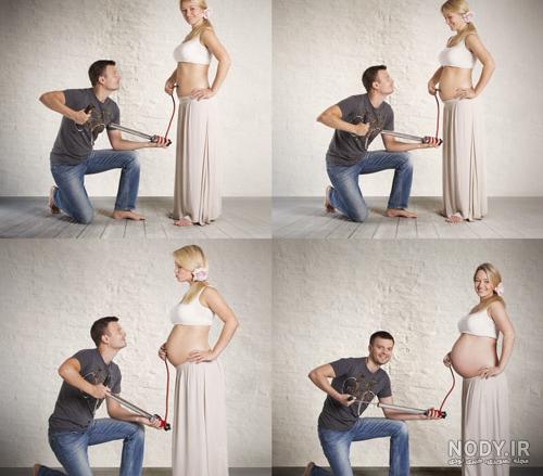 عکس ژست بارداری با همسر