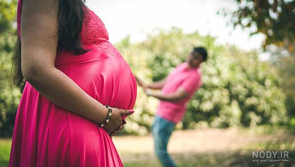 ژست عکس بارداری با همسر و فرزند اول