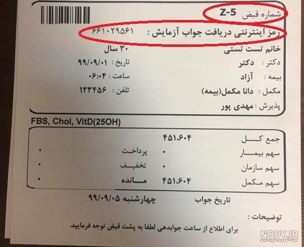عکس جواب آزمایش کرونا