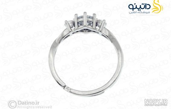 عکس حلقه نگین دار سفید