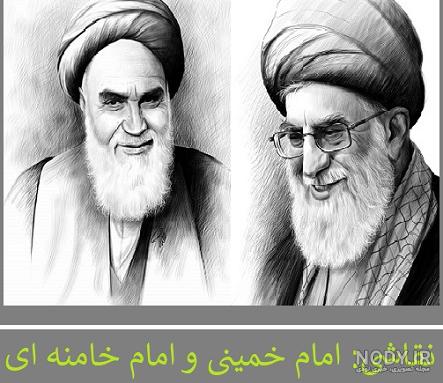 عکس خمینی و شاه