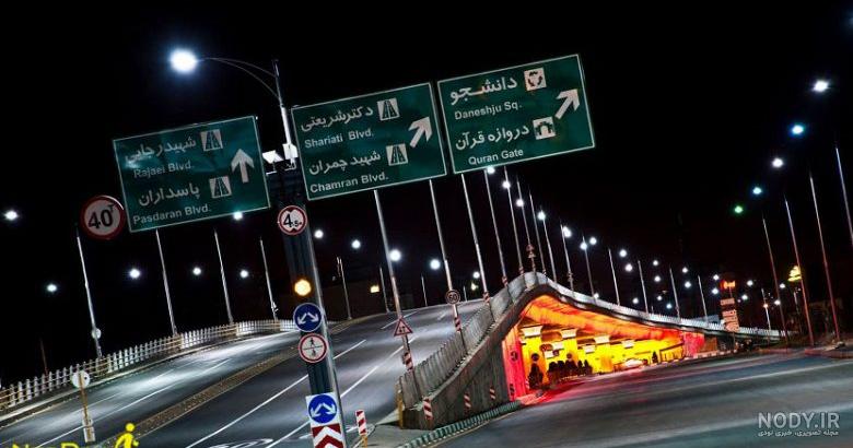 عکس شب جاده