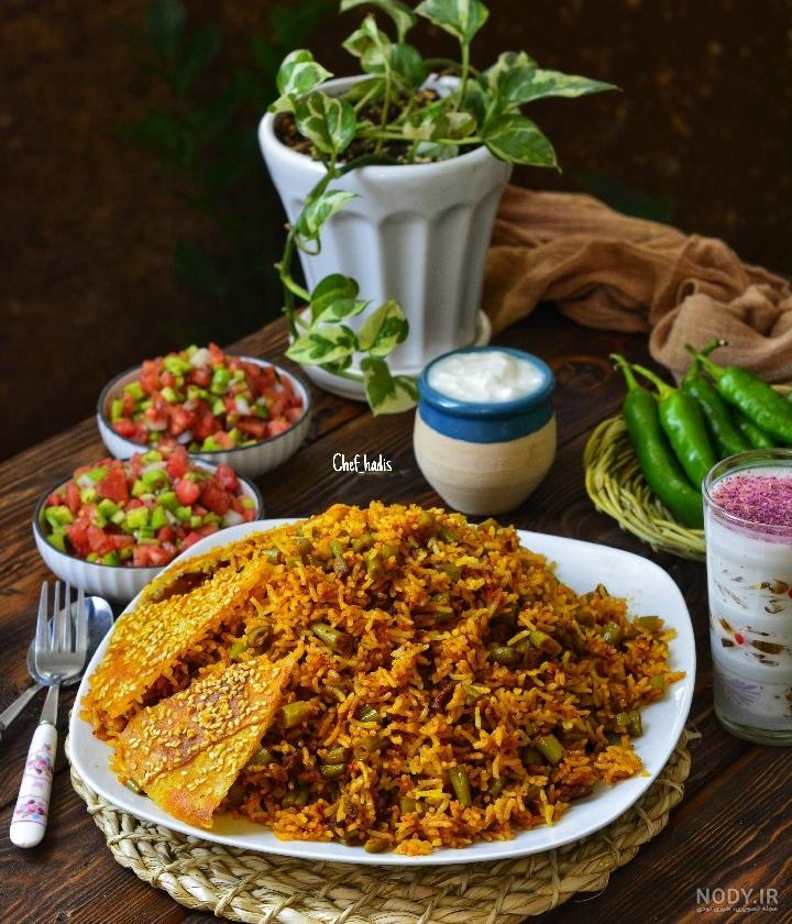 لوبیا پلو چشم بلبلی