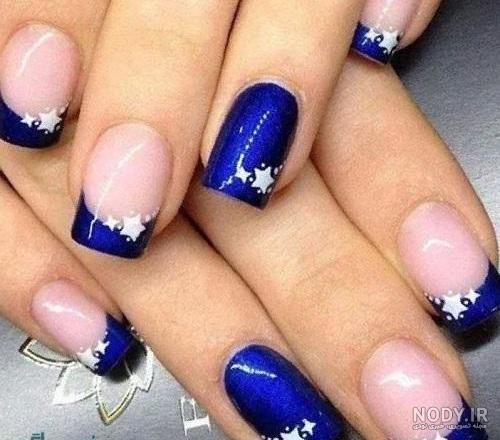 مدل فرنچ ناخن سیاه و سفید