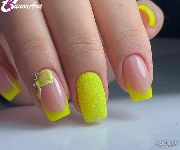 مدل ناخن فرنچ سفید مشکی
