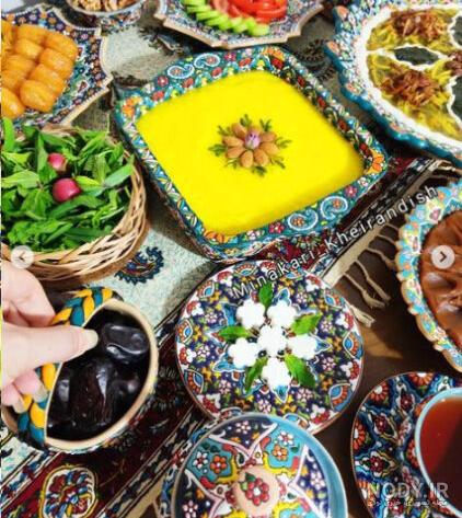 عکس تزیین سفره افطار ساده