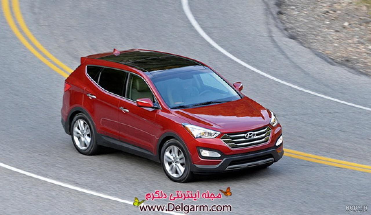 عکس ماشین سانتافه رنگ قرمز