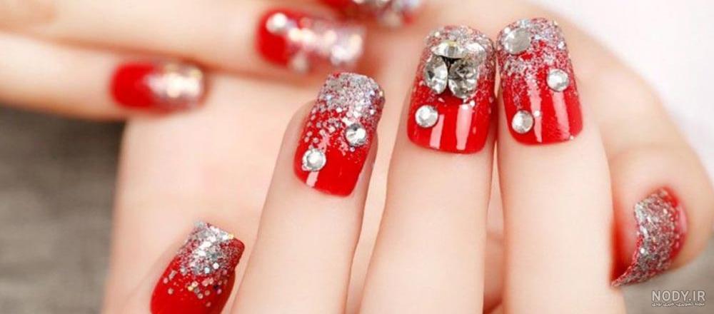 طراحی ناخن عروس با نگین طراحی ناخن عروس با نگین