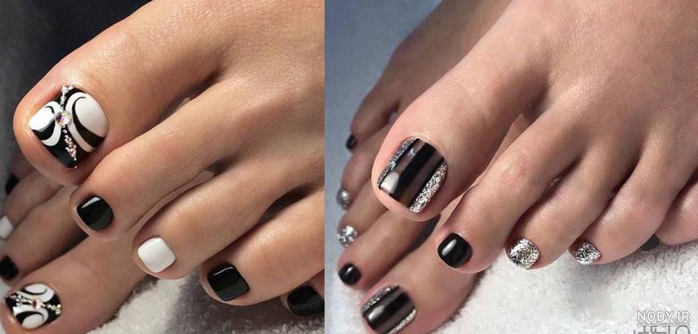 طراحی ناخن پا ساده و شیک