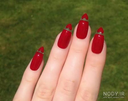 طراحی ناخن با لاک قرمز
