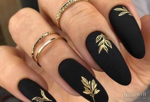 طرح ناخن مشکی نقره ای طرح ناخن مشکی نقره ای