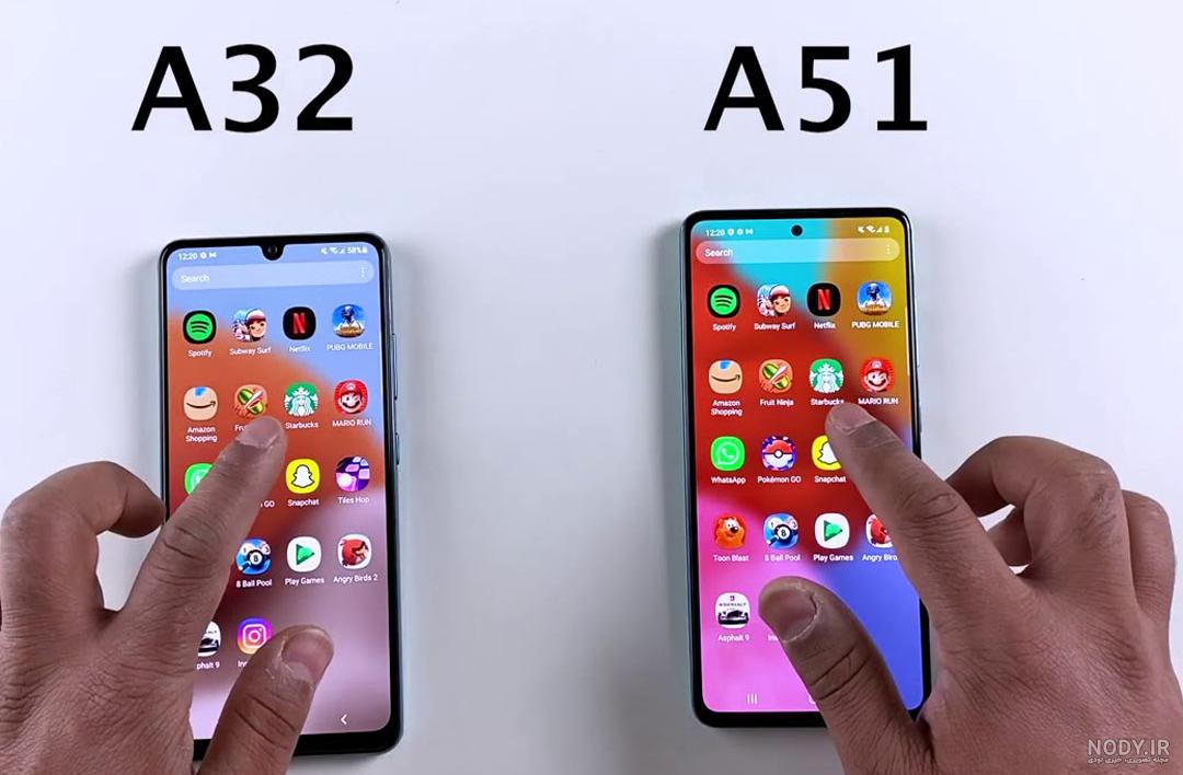 مقایسه گوشی a32 و a51 مقایسه گوشی a32 و a51