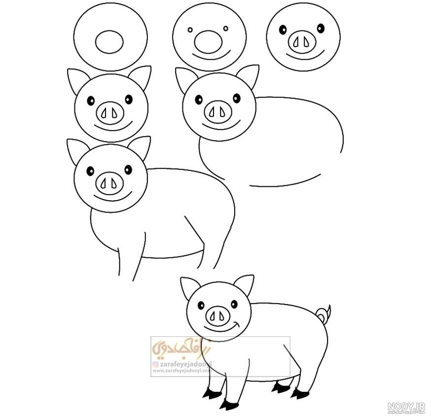نقاشی ساده خوک برای کودکان نقاشی ساده خوک برای کودکان