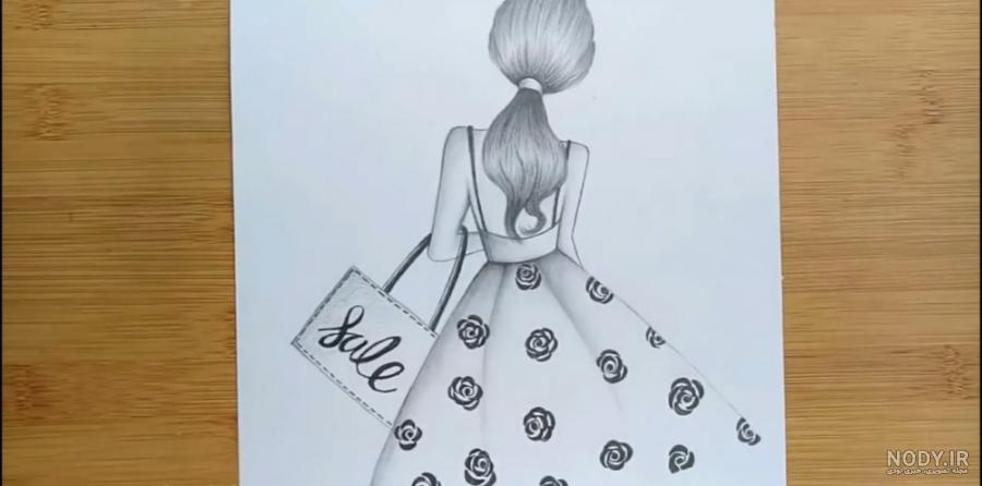 نقاشی ساده سیاه قلم گل
