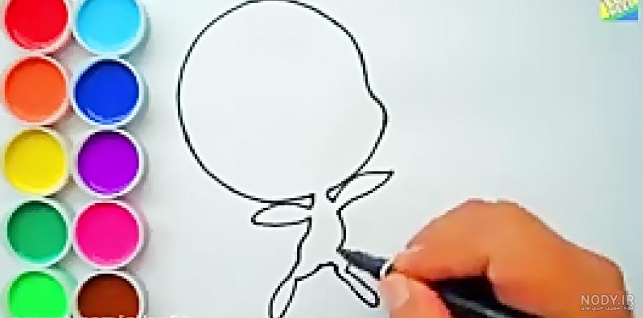 نقاشی دختر کفشدوزکی ساده مرحله به مرحله