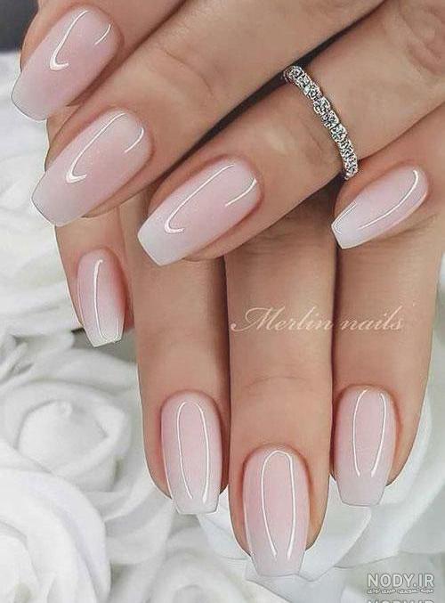 مدل ناخن ذوزنقه ای کوتاه