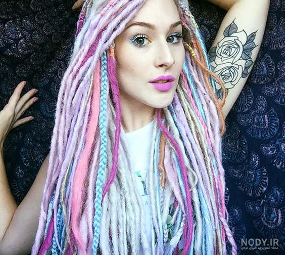 بافت مو با اکستنشن رنگی