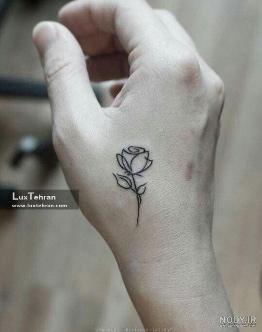عکس تاتو روی دست گل