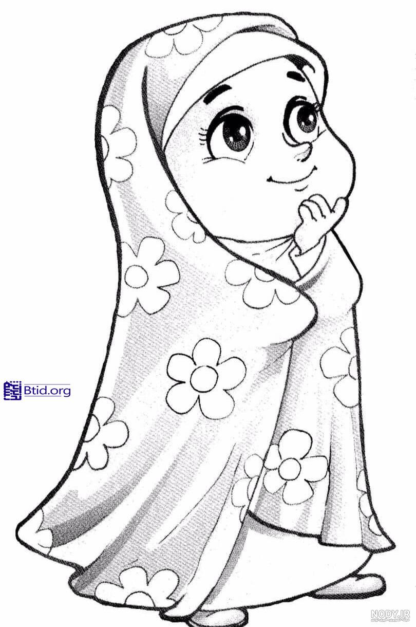 نقاشی دختر حجاب