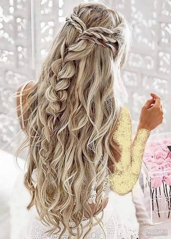 عکس شینیون مو نیمه باز